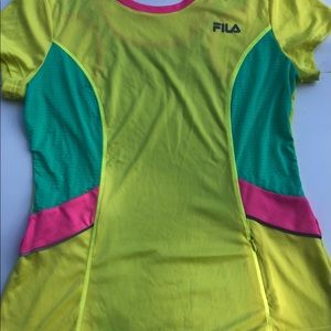 Fila Bright Neon Athletic Workout Top